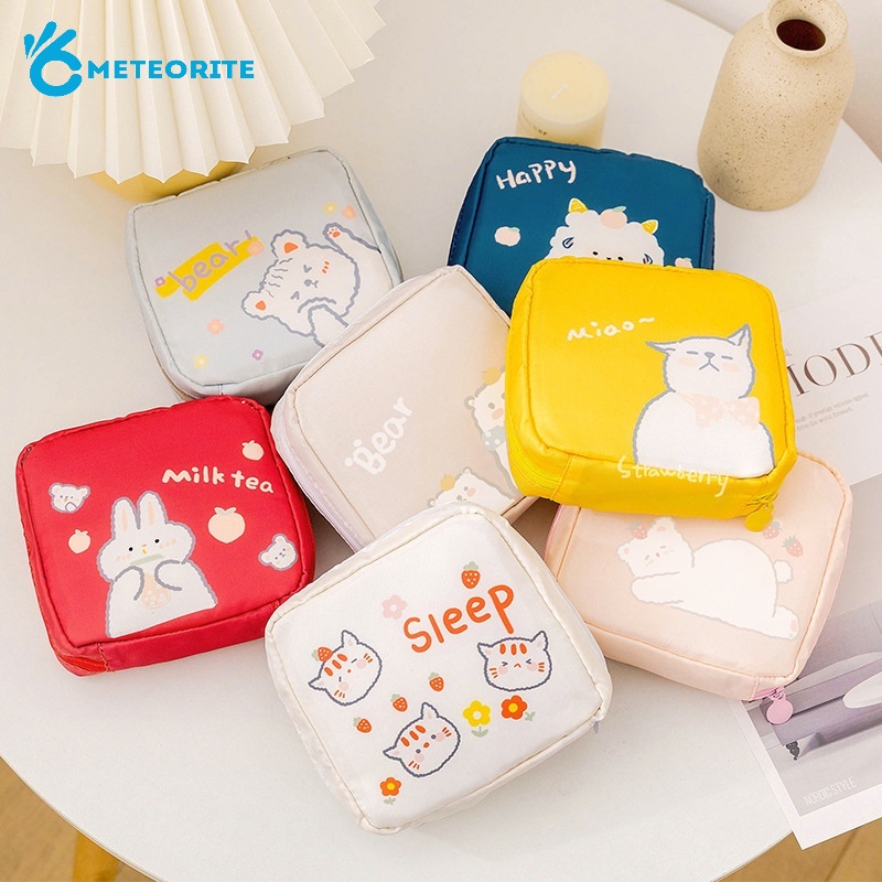 Túi Đựng Băng Vệ Sinh/Son Môi/Mỹ Phẩm Du Lịch Họa Tiết Hoạt Hình Dễ Thương