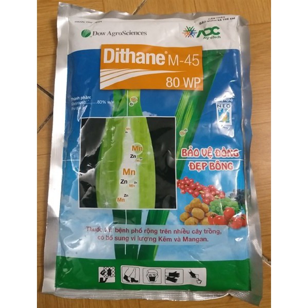 Thuốc trừ nấm dạng tiếp xúc, phổ rộng Dithane M45, 80WP gói 250gr