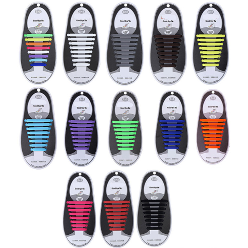 Set 16 dây giày silicon 12 màu tùy chọn chất lượng cao