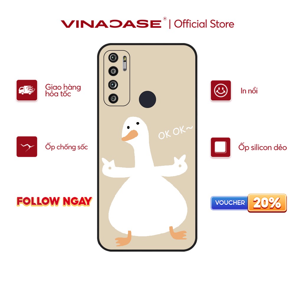 Ốp lưng Vina Case Vsmart Joy 3/Joy 4/Star 3/Aris/....dẻo đen in hình Vịt cặp