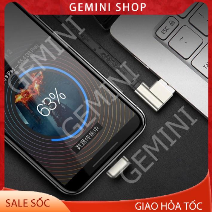 Cáp sạc iPhone Lightning – Type C 1,2m chống đứt chơi game vuông góc gập khuỷu