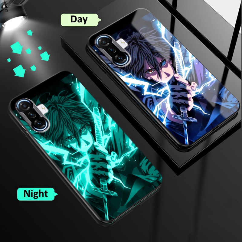 Ốp Poco F5 Pro Điện Thoại Kính Cường Lực Dạ Quang Cho Xiaomi Redmi K40 Gaming K50 Gaming Redmi K50 K50 Pro K60 K60 Pro Redmi K40 K40 Pro K40s Poco F3 F4 F5 Redmi 9A Anime Naruto Sasuke Zorro Cartoon Fashion Casing Glow in the Dark