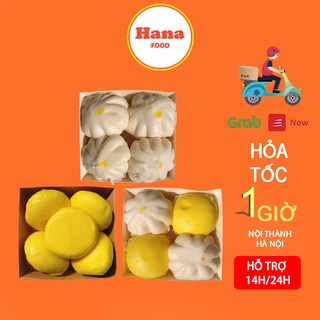 Bánh Bao Kim Sa Trứng Muối - Bánh Bao Bò Ngô Phomai-Bánh Bao Mix 3 vị hộp 4 bánh [Hỏa tốc hà nội] [Hana Food ]