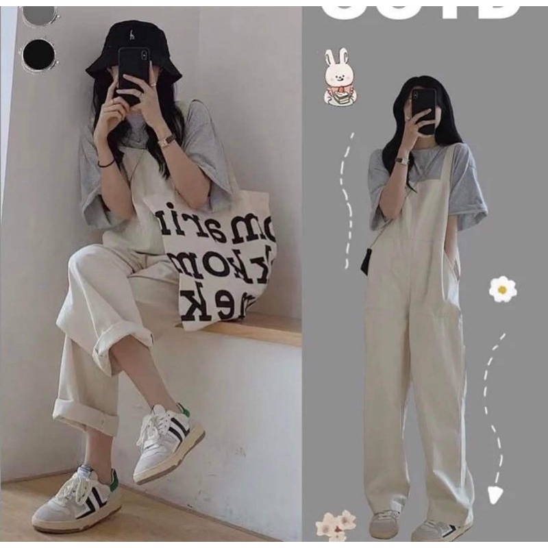 SET BỘ YẾM KAKI ÁO PHÔNG ULZZANG HÀN QUỐC  SET YẾM KAKI MÙA HÈ