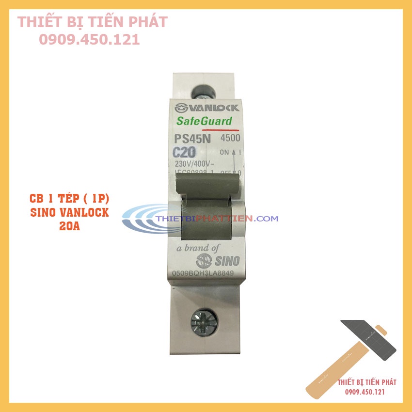 CB 1 PHA SINO VANLOCK 10A-63A TỰ ĐỘNG NGẮT KHI CHẠM ĐIỆN, KHI QUÁ TẢI SIÊU AN TOÀN