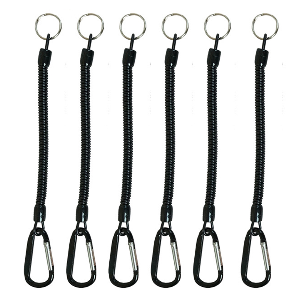 MUVAKO Set 1 / 2 dây gắn móc khóa dạng xoắn co giãn tiện dụng khi đi dã ngoại