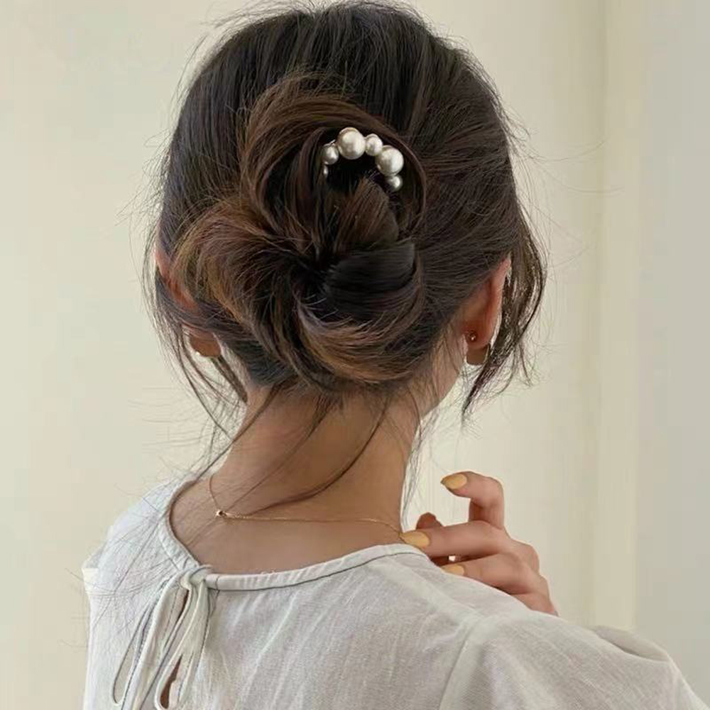 Trâm Cài Tóc Chữ U Đính Ngọc Trai Sang Trọng Cho Cô Dâu