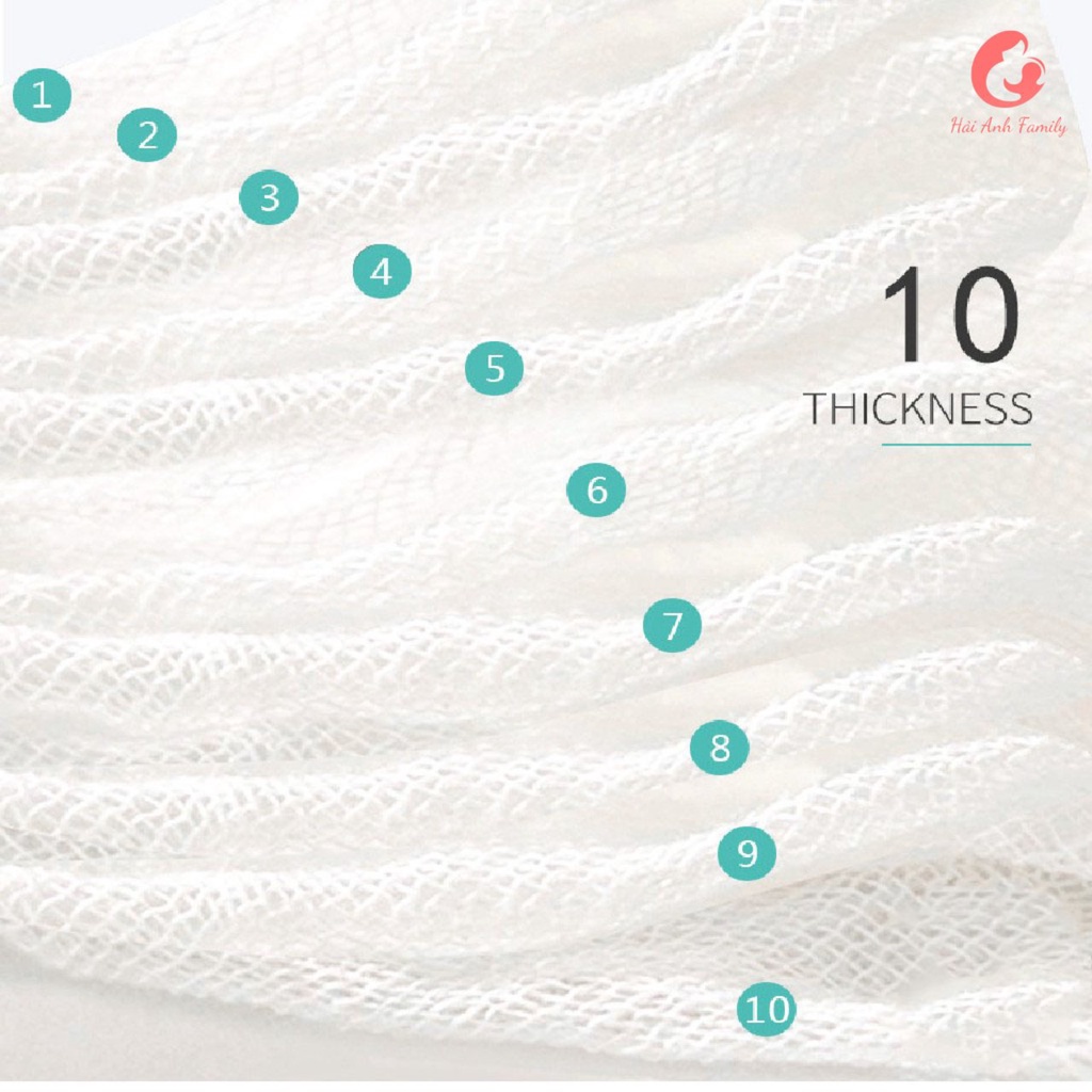 Gối xô sơ sinh cotton 10 lớp mềm mại thấm hút mồ hôi cho trẻ sơ sinh