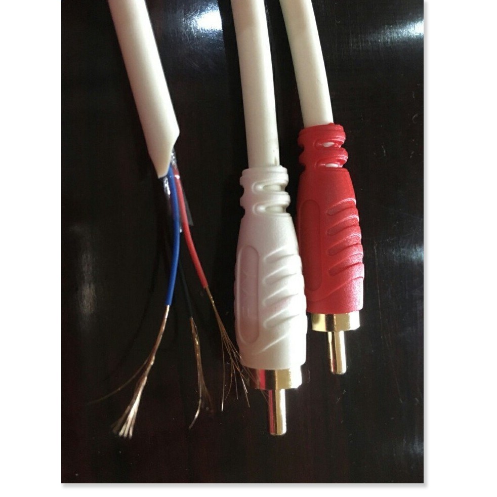 Dây AV 4 đầu 5m Trắng Zin