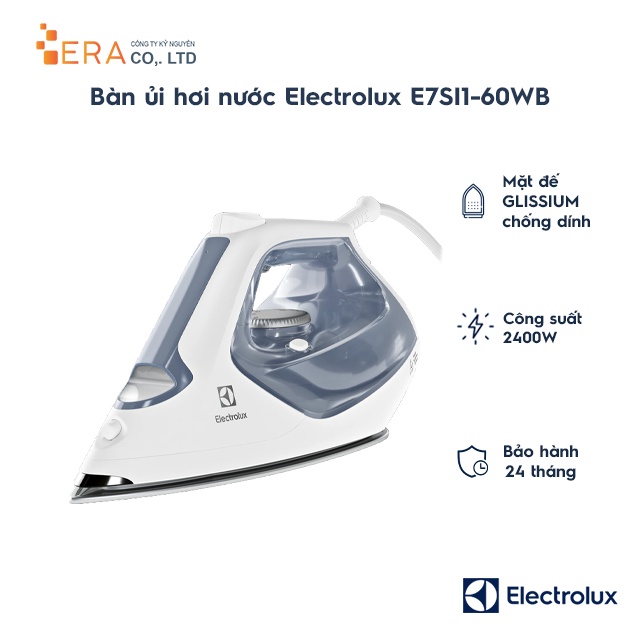 [Mã ELHADEV giảm 4% đơn 300K] Bàn ủi hơi nước Electrolux E7SI1-60WB