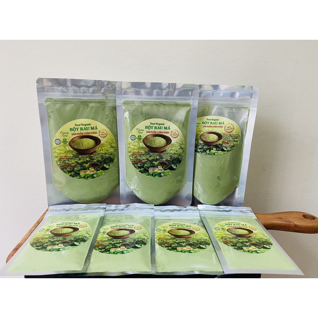 Bột Rau Má Organic Nguyên Chất loại 1 - Thanh lọc cơ thể 10g, 50g