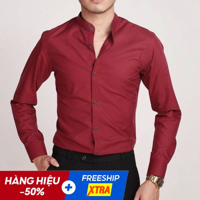 Áo Sơ Mi Nam Cổ Tàu Dài Tay Cao Cấp Hàng VNXK