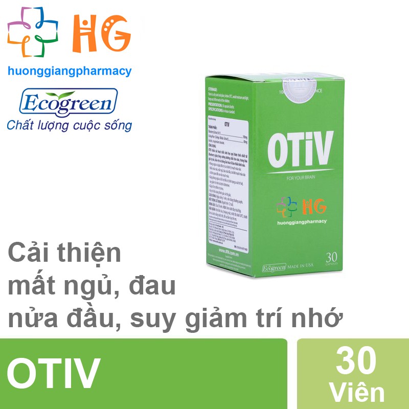 OTIV - Phòng ngừa và giúp cải thiện các bệnh lý mạch máu não (Lọ 15 viên và 30 viên)