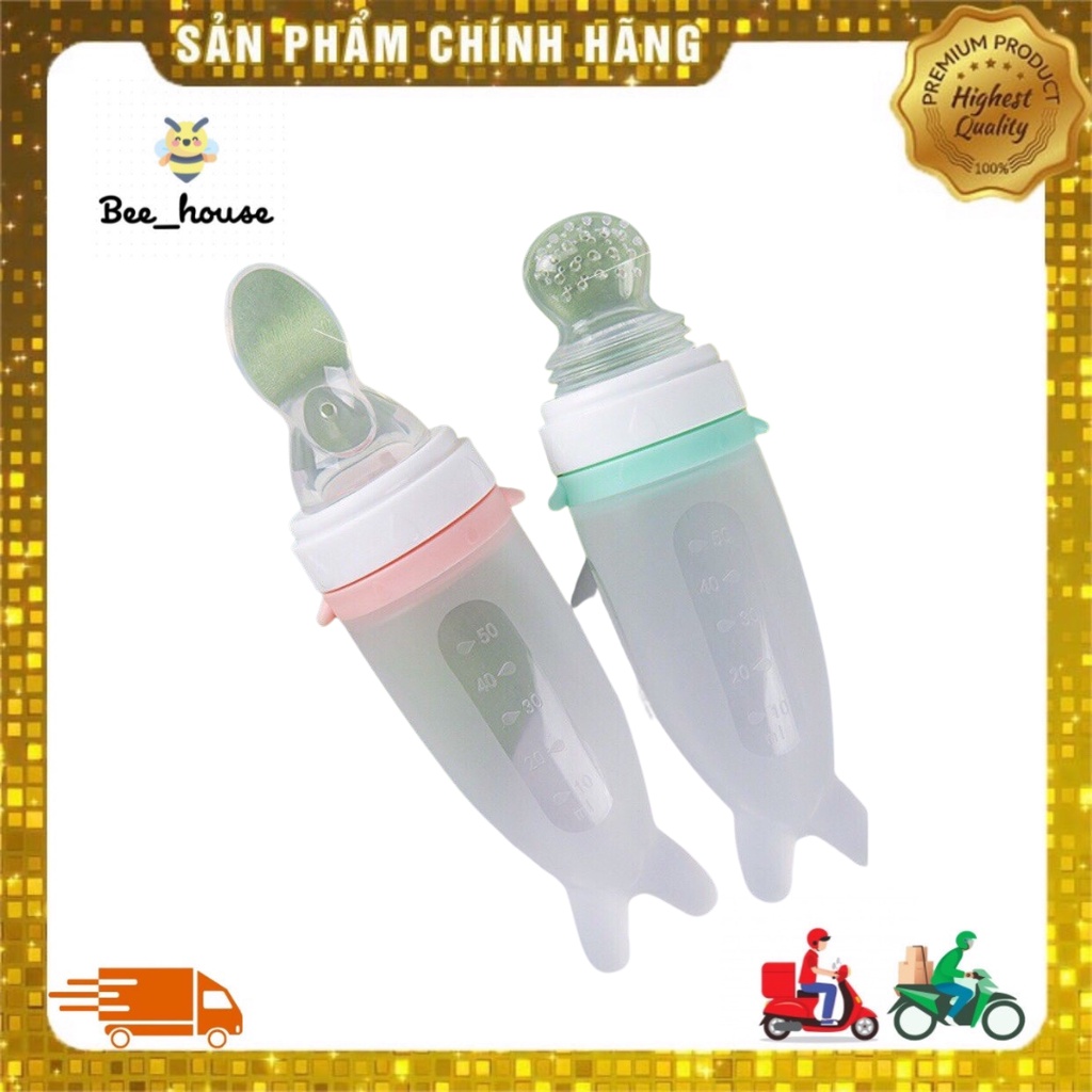 [Tặng đầu thìa silicon] Túi nhai ăn dặm trái cây chống hóc V-coool Silicon cho bé Beehouse