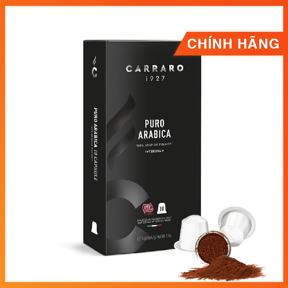 Cà phê viên nén CARRARO PURO ARABICA thích hợp cho máy Nespresso