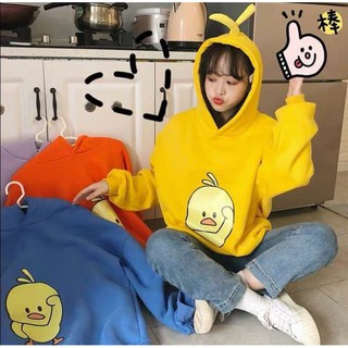 [FREESHIP TP. HCM]Áo Hoodie Form Rộng Phối Hình Chú Vịt Dễ Thương EVA AK 10013S1