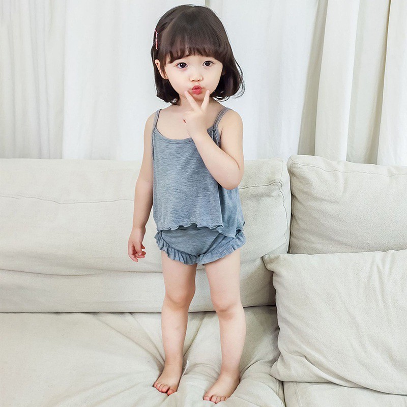 Set Đồ Ngủ Ngắn Hai Dây Vải Cotton Thoải Mái Cho Nữ