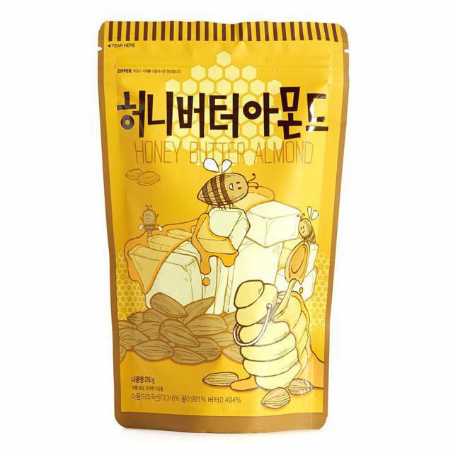 HẠNH NHÂN TẨM BƠ MẬT ONG HÀN QUỐC túi 250g