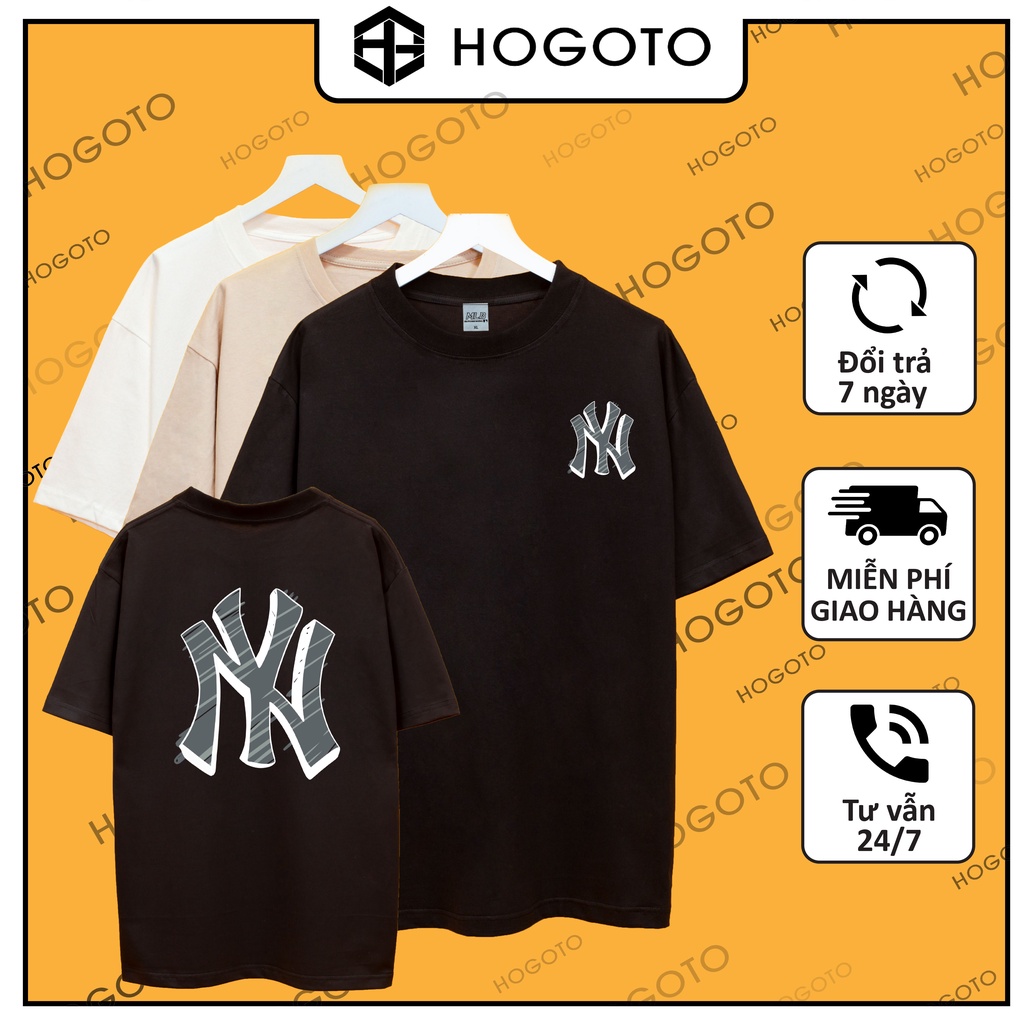 Áo thun MLB 3D XƯỚC Hogoto shop , Áo thun unisex nam nữ from rộng oversize chất liệu 100% cotton
