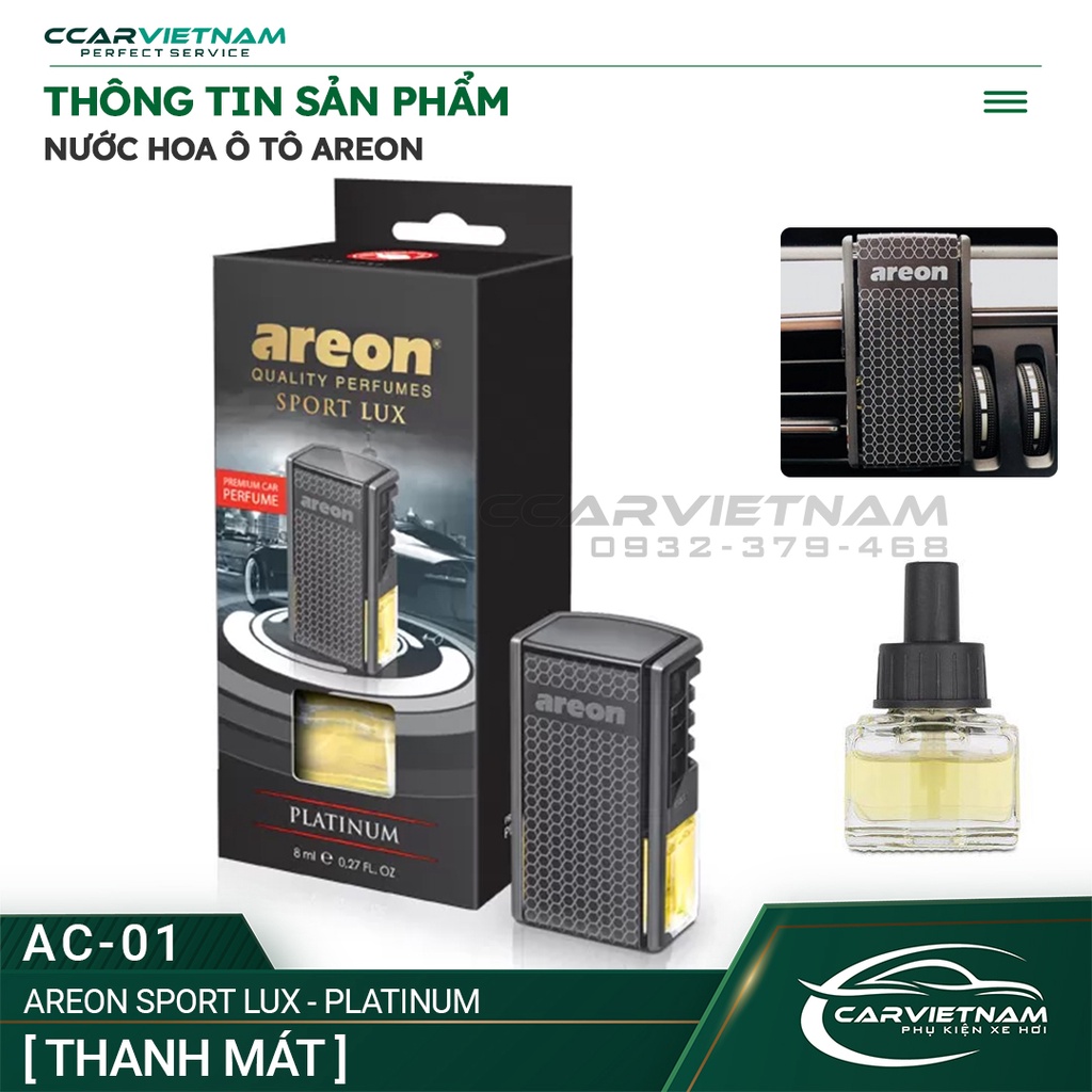 Nước Hoa Ô Tô Areon Cao Cấp Kẹp Cửa Gió Điều Hòa - Nước Hoa Khử Mùi Xe Hơi, Chống Say Xe