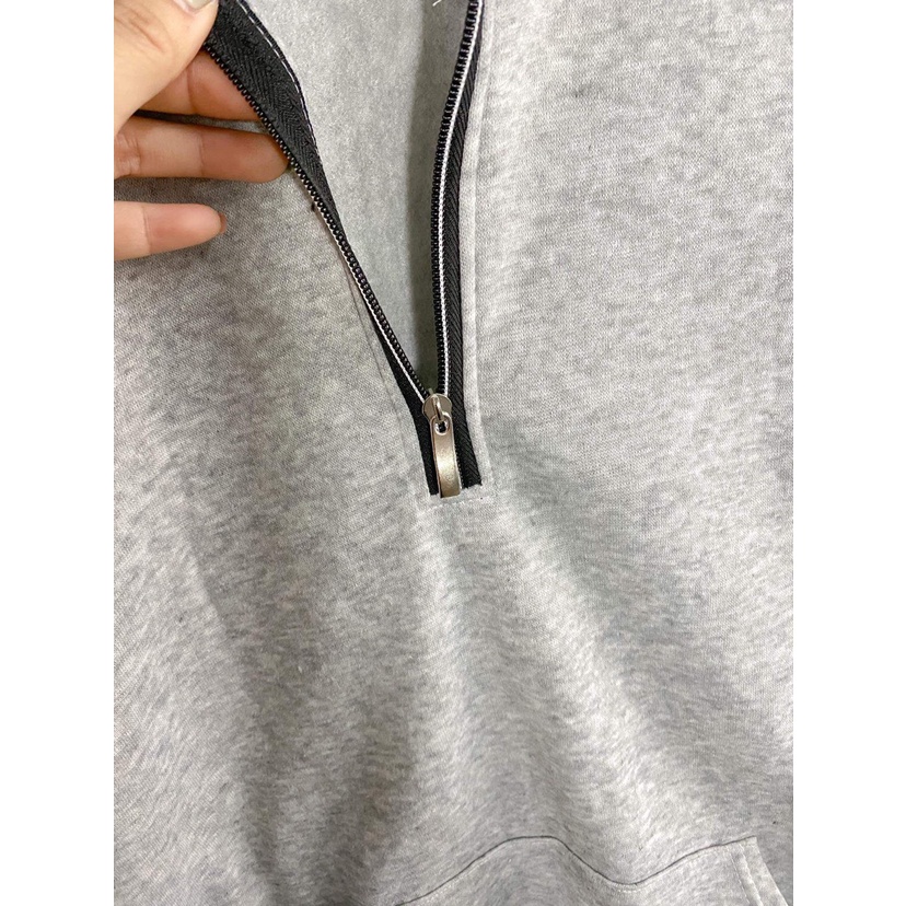 [Xả hàng] Hodie nỉ bông xám mũ khóa cổ cute siêu xinh | BigBuy360 - bigbuy360.vn