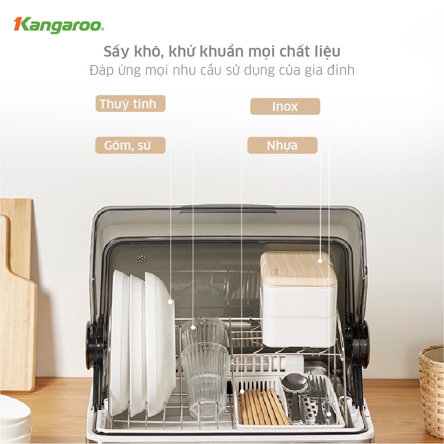Máy sấy bát đũa KG45DUV chính hãng - Tiệt trùng bằng tia UV Khử Khuẩn 99,9% bảo vệ sức Khỏe cho gia đình bạn - BH 1 năm