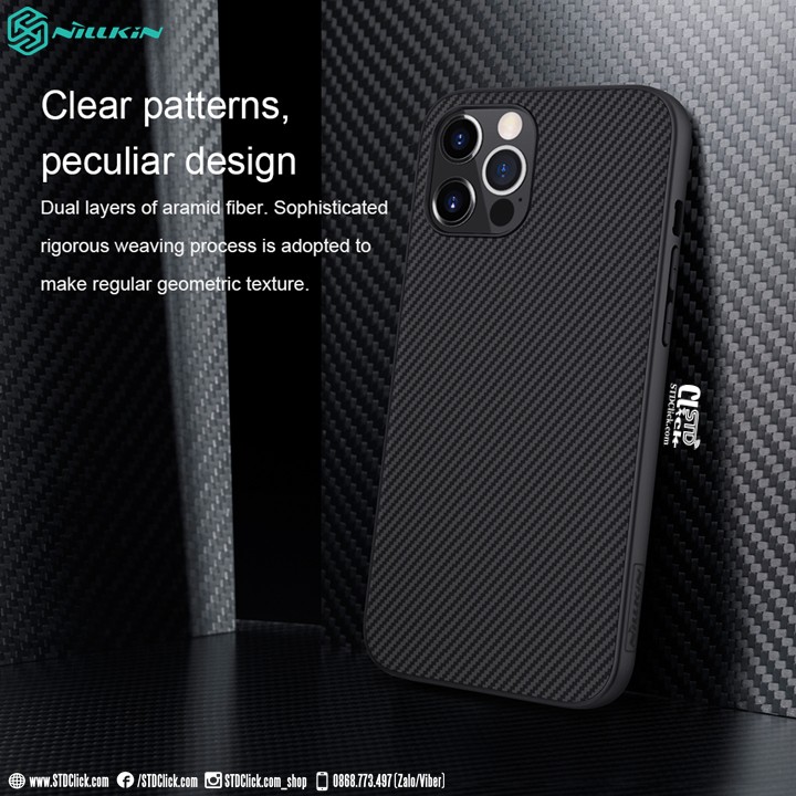 ỐP LƯNG IPHONE 12 PRO MAX NILLKIN SYNTHETIC FIBER CHÍNH HÃNG