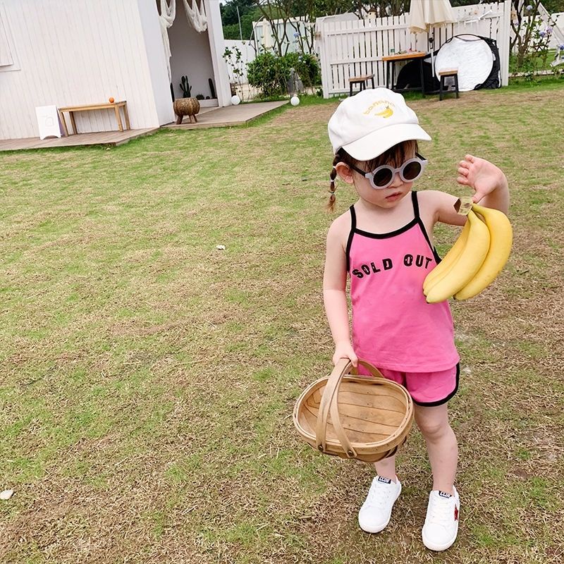 Set Áo Thun Ngắn Tay In Chữ + Quần Short Thiết Kế Mới Thời Trang Mùa Hè Dành Cho Bé Gái