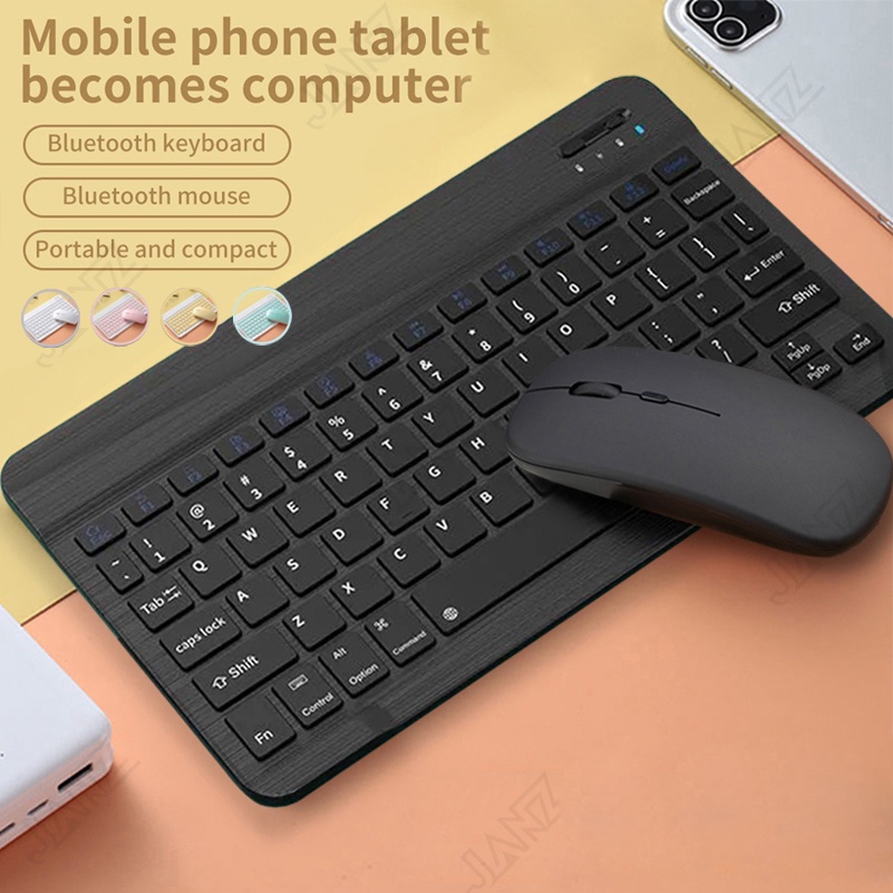 Bộ Bàn Phím Và Chuột ko dây Bluetooth 10 inch ko dây Có Thể Sạc Lại Dành Cho tablet táo Tablet Mobile