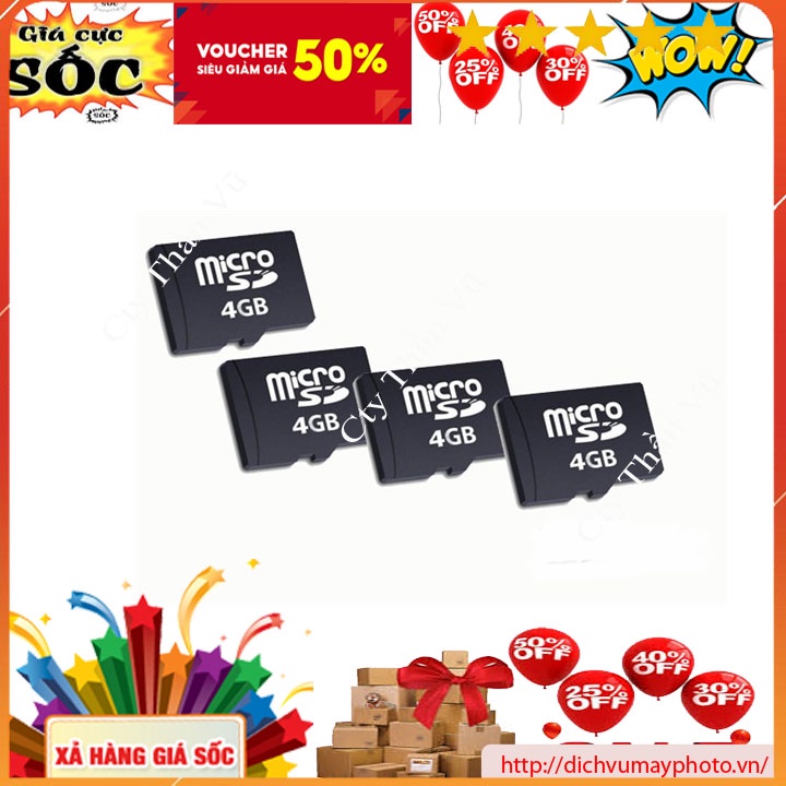 Thẻ nhớ microSD 4G không vỏ bảo hành MVP Thăng Long