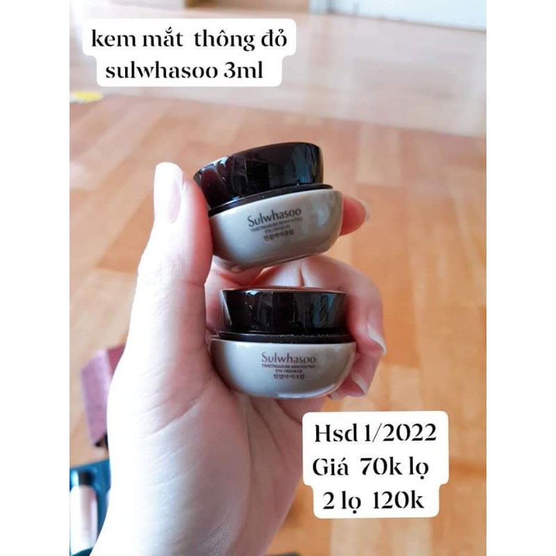 Kem mắt thông đỏ Sulwhasoo 3ml hsd 12/2021