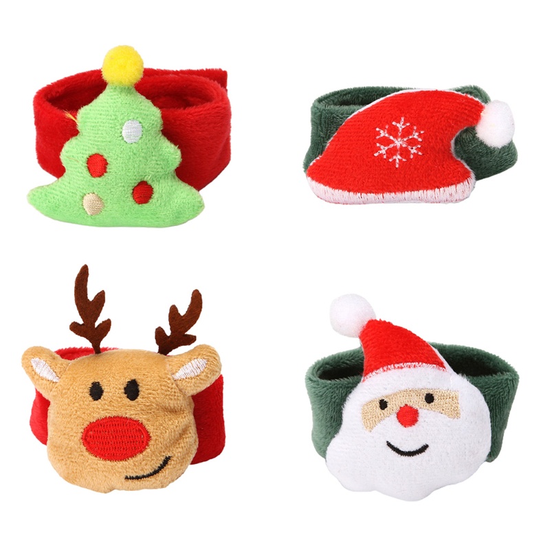 Vòng Đeo Tay Dạng Nhẫn Hình Cây Thông / Người Tuyết / Mũ Giáng Sinh Dễ