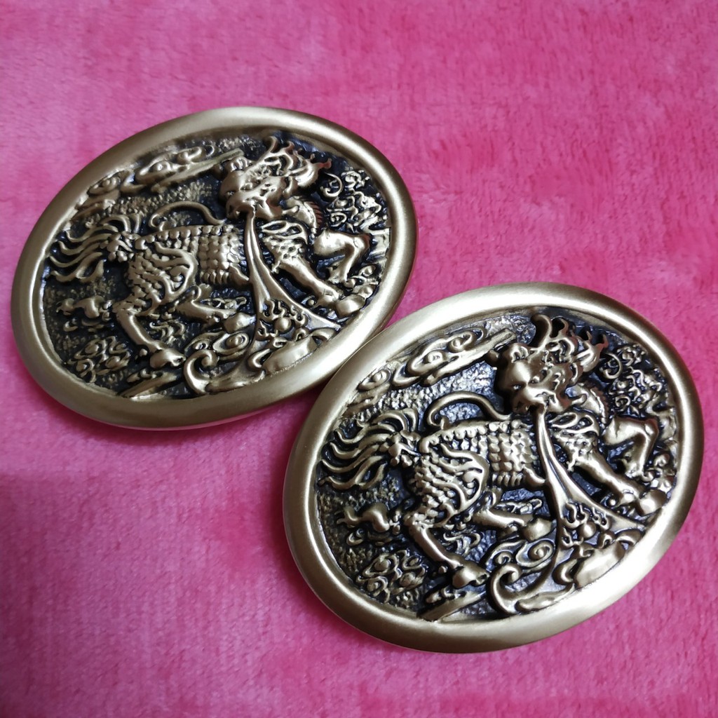 Mặt khóa thắt lưng Đồng Đúc hình Kì lân 7.5x5.5cm - MKCOPPER10