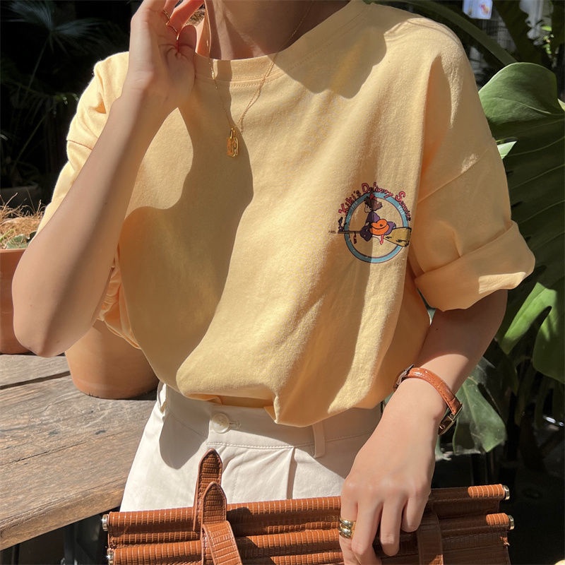 Áo Thun Ngắn Tay In Họa Tiết Hoạt Hình Thời Trang Mùa Hè Cho Nữ