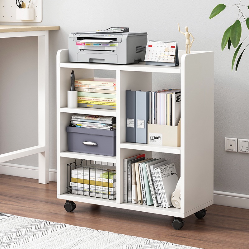Kệ sách để sàn có bánh xe decor phòng phù hợp bàn làm việc, kệ đa năng lưu trữ tiện dụng IGA- GP173