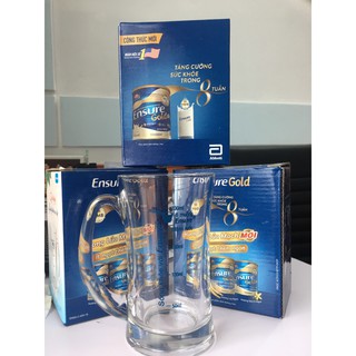 Ly thủy tinh Ocean cao cấp quà tặng Ensure có vạch chia 230ml - Dùng để uống bia, pha sữa, uống nước0