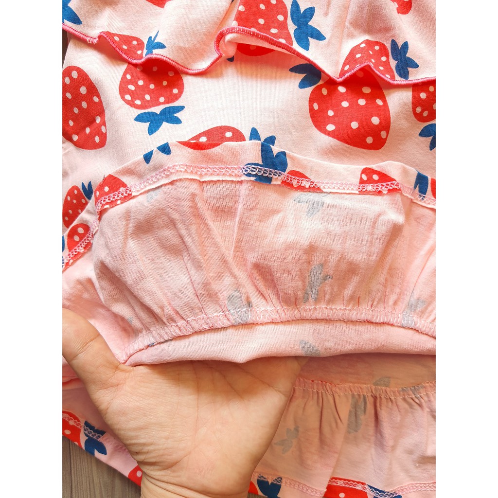 [VẢI XUẤT DƯ] ĐẦM QUẢ DÂU THUN COTTON CHO BÉ 10-25KG