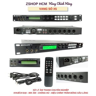 Vang số vang số karaoke x5 đa chức năng chống hú phối trộn âm trầm bổng cao cấp - bảo hành 12 tháng