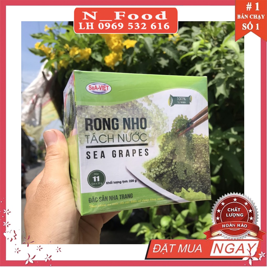 [Mã 267FMCGSALE giảm 8% đơn 500K] Rong Nho Tách Nước Sea Việt hộp 220gram/11 Gói(20g) | BigBuy360 - bigbuy360.vn