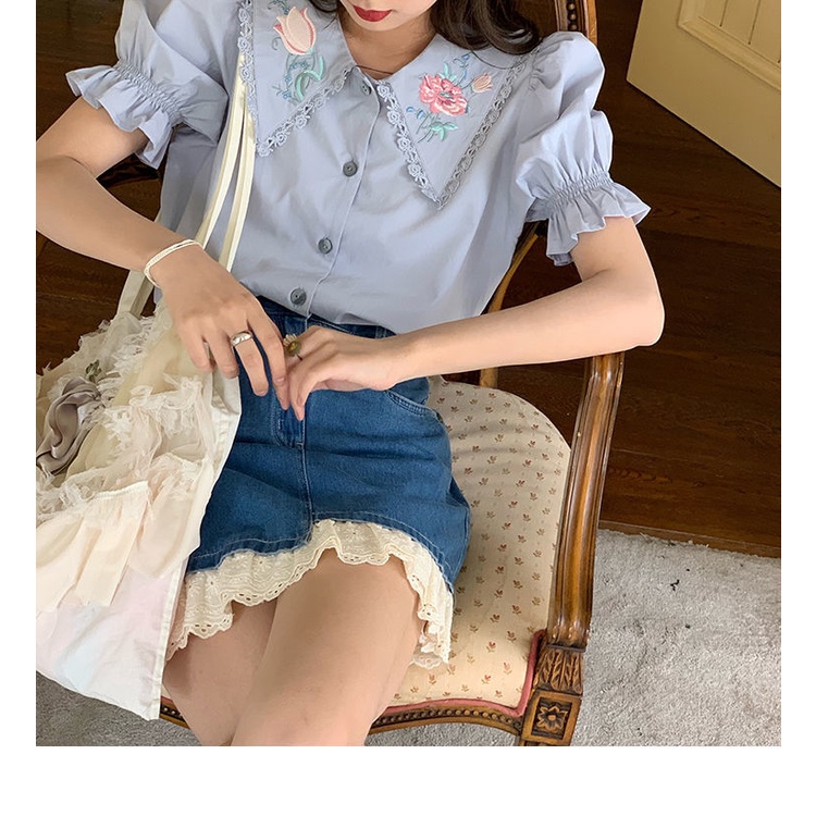 Áo Sơ Mi Nữ Ngắn Tay Cổ Bẻ Thời Trang Hàn