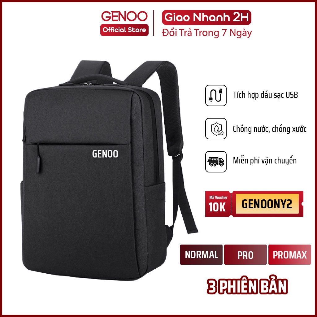 Balo Laptop, Cặp Đựng Laptop 15.6 inch Đẹp Và Chống Sốc Dùng Đi Làm Đi Chơi Đi Du Lịch GN007 - GENOO OFFICIAL