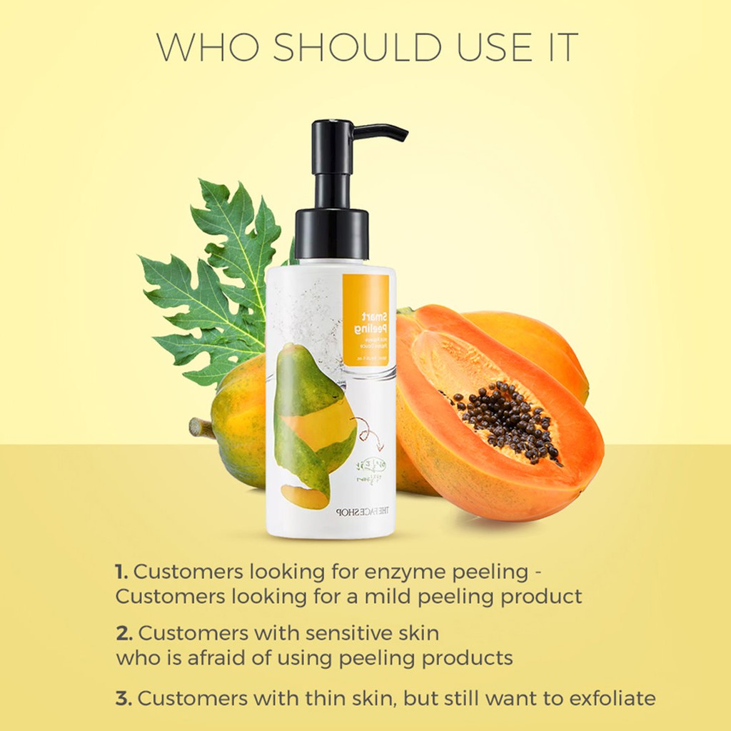 TẨY TẾ BÀO CHẾT ĐU ĐỦ SMART PEELING MILD PAPAYA THE FACE SHOP 150ML