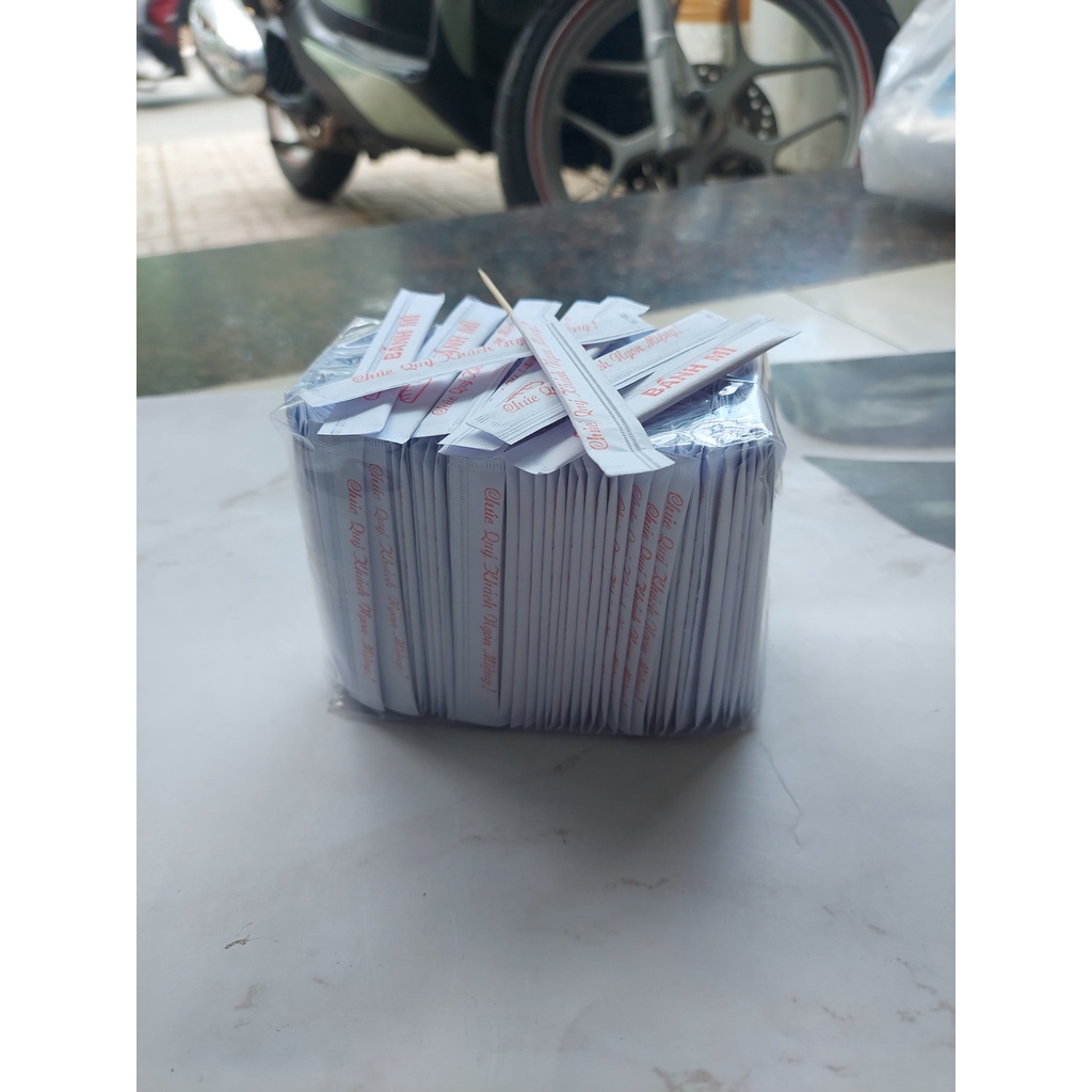 500 Tăm xỉa răng, tăm tre tiệt trùng Bánh mì có bao giấy -thegioiinan2021