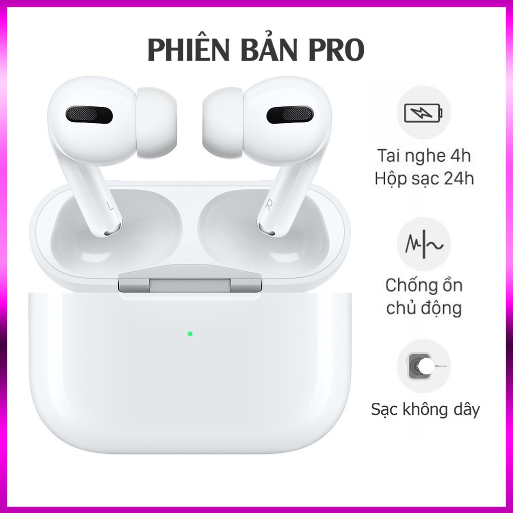 Tai nghe bluetooth Air pro công nghệ TWS chống ồn cảm ứng có sạc không dây cao cấp dùng cho cả ios và android