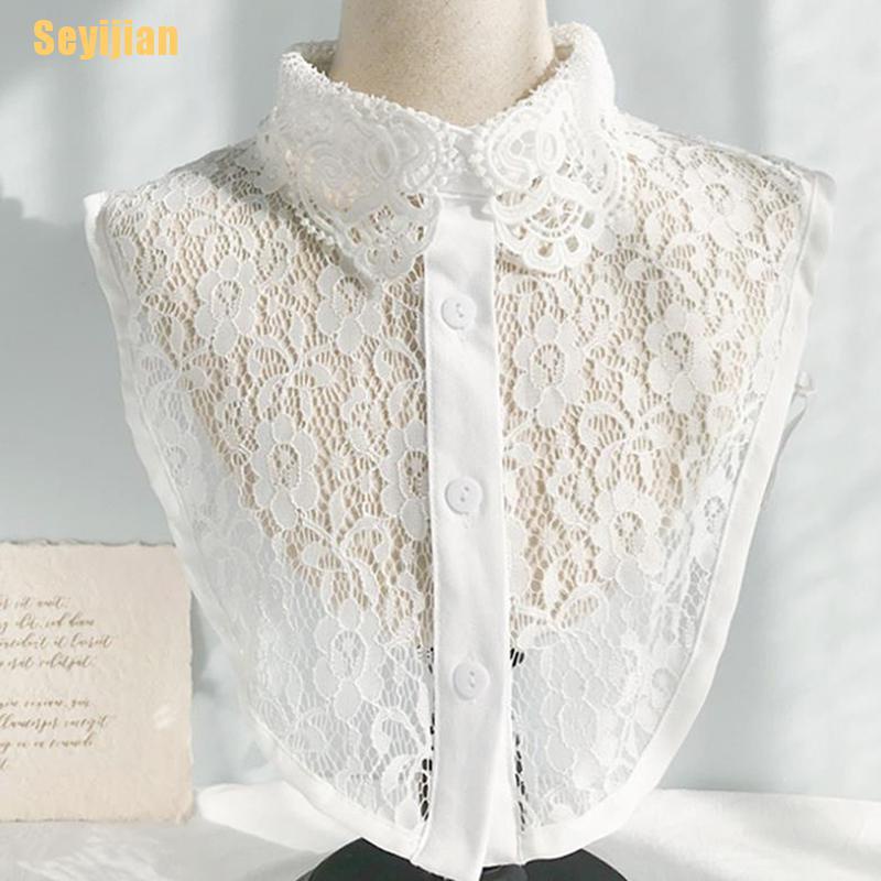 [SEY] Áo Sơ Mi Giả Cổ Búp Bê Có Thể Tháo Rời Phong Cách Vintage Mùa Đông Cho Nữ