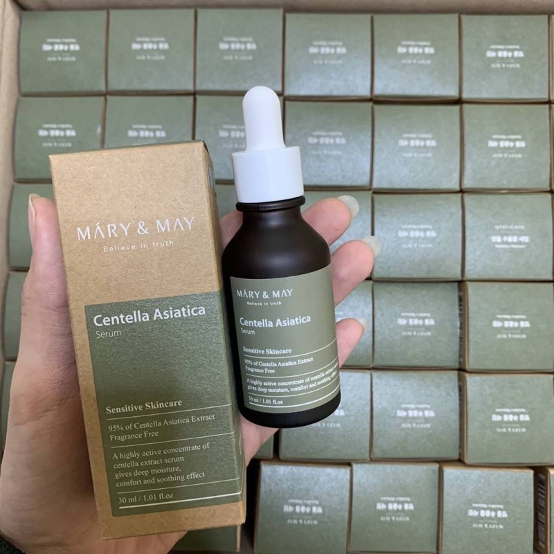 Tinh chất rau má làm dịu phục hồi da Mary & May Centella Asiatica Serum 30ml