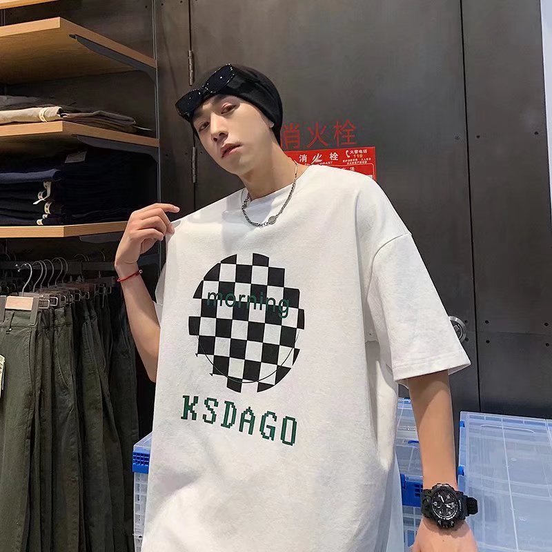 Áo Thun Tay Ngắn Dáng Rộng In Chữ Phong Cách Hồng Kông Thời Trang Mùa Hè Thoải Mái Cho Nam Và Nữ