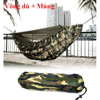 Võng Vải Dù Có Mùng Thái Lan Kèm Túi Rút Du Lịch Gọn Gàng