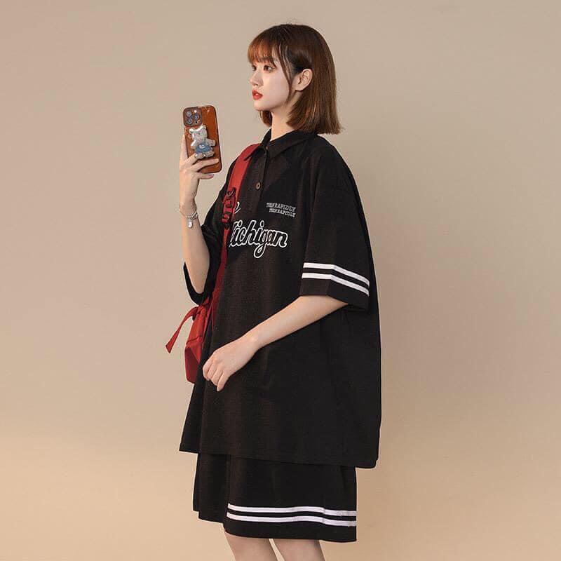 Bộ Đùi Nam Nữ Form Rộng Hàn Quốc Michigan- Bộ Đùi Tay Lỡ  Dày Mịn Thoáng Mát Thiết Kế  Kiểu Dáng Năng Động