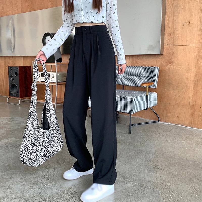 Quần Tây Ống Rộng Màu Sắc Thanh Lịch Cho Nữ